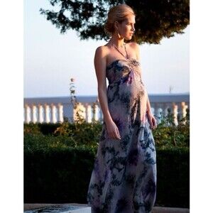 Seraphine Luxe Maternity Silk Maxi Dress Size 2 Romantic Fairy Dreamy NEW W TAGS